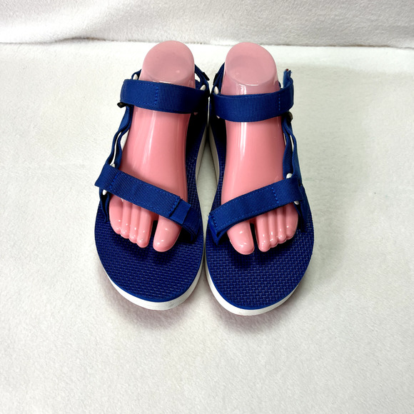 Teva Universal Platform Sandals Women 10 Blue Walking Trail Adjustable Straps - Picture 2 of 13